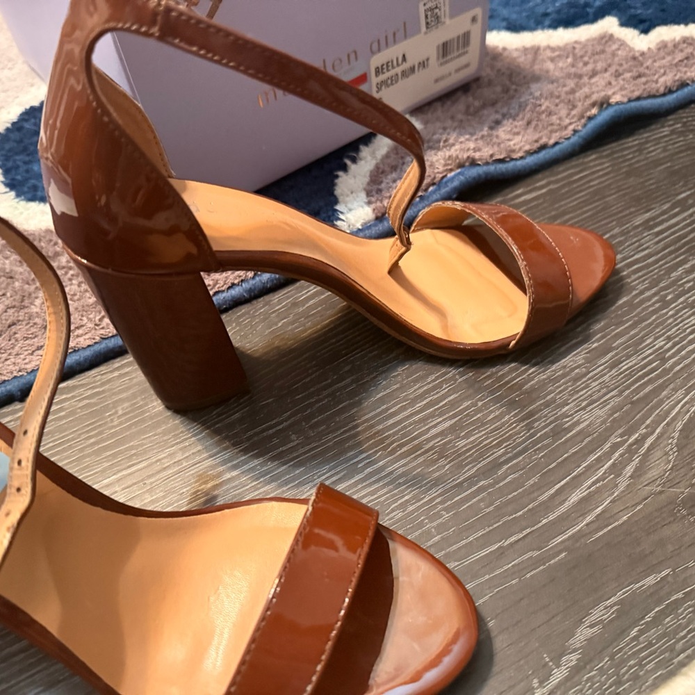 2 sandals . Brown(once used) and Tan(never used ) Block Heel Sandals